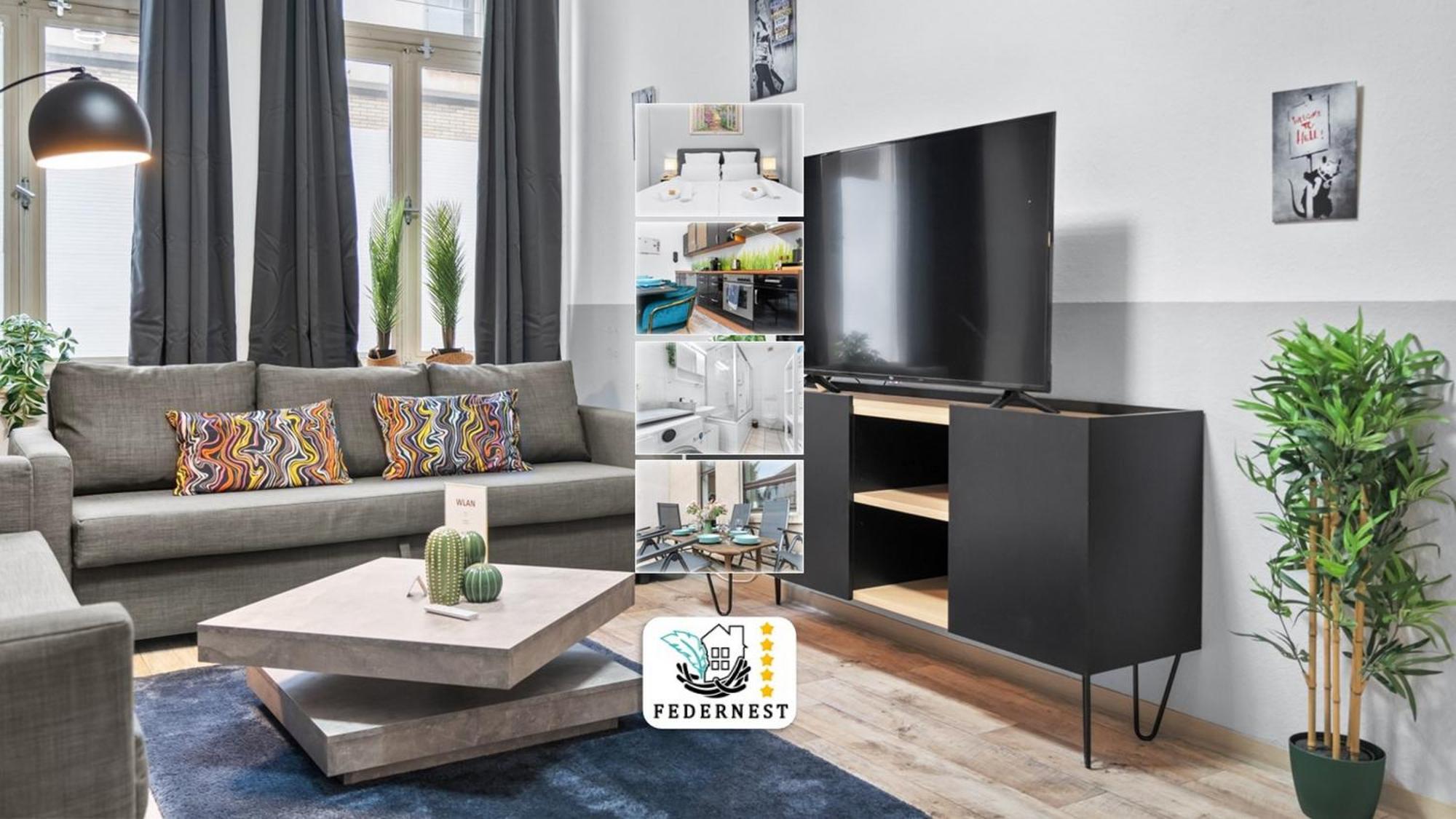 Tolles Design, Hochwertig, Vollausstattung, 3 Zimmer, Grosses Bad & Gaeste-Wc, Grosse Kueche, 3 X Smart Tv, 11 Min Zum Hbf 뒤스부르크 외부 사진